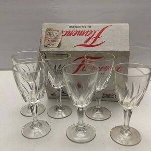 Flamenco Vintage 6 Fine Blown Crystal Cordials France from Fortunoff